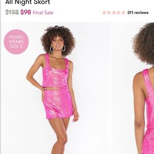 Show Me Your MuMu Pink Sequin Skort Set